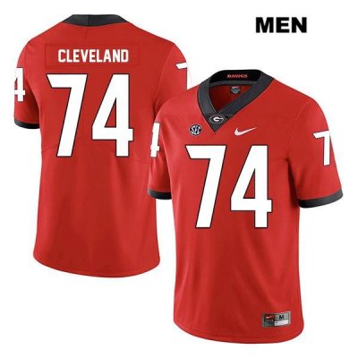 Men's Georgia Bulldogs NCAA #74 Ben Cleveland Nike Stitched Red Legend Authentic College Football Jersey PBN7354YC